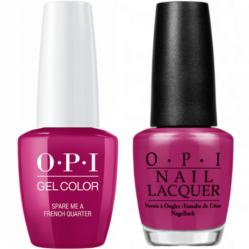 OPI GelColor And Nail Lacquer, N55, Spare Me a French Quarter 0.5oz 